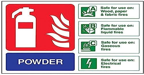 vsafety 11017 AR-S Vario Panneau extincteur, poudre d'identité, autocollant, paysage, 200 mm x 150 mm, bleu/vert/rouge