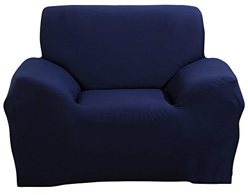 ele ELEOPTION Sofa Überwürfe Sofabezug Stretch elastische Sofahusse Sofa Abdeckung in Verschiedene Größe und Farbe Herstellergröße 95-140cm (Dunkelblau, 1 Sitzer für Sofalänge 90-130cm)