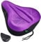 Zacro Large Gel Exercise Bike Seat - Cushion Bicycle Seat Saddle with Black Waterproof Seat Cover - Suitable for Outdoor and Indoor Bicycle, Purple
