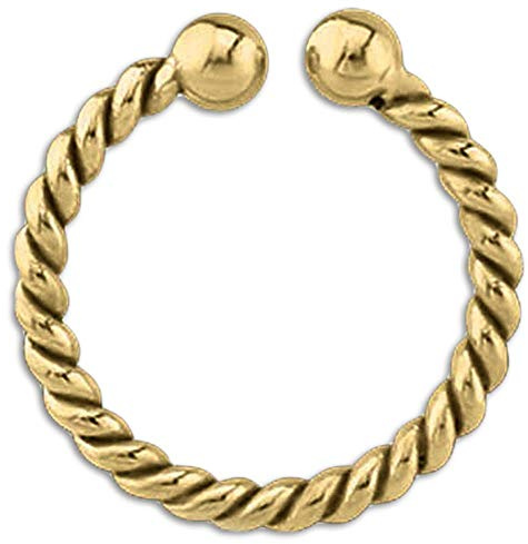 viva-adorno Fake Piercing Septum Ring 316L Edelstahl geflochten Z491