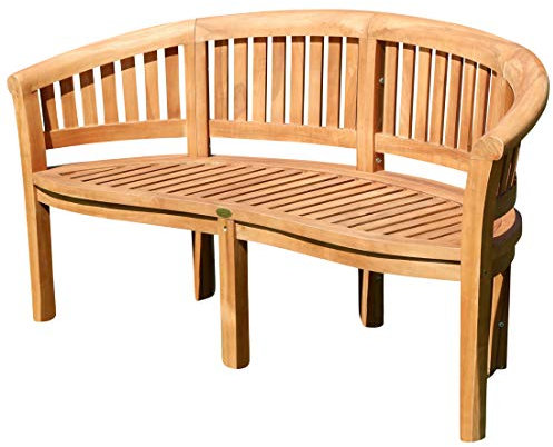 ALEOS. XXXL Bananenbank Gartenbank Parkbank Sitzbank 3-Sitzer Bank 150cm Holz sehr robust COCO150