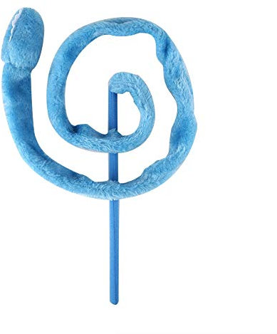 TOPINCN Katze Interaktives Spielzeug Lustige Cartoon Schlangeförmige Weiche Plüsch Teaser Haustier Katzen Kätzchen Ausübung Spielen Spielzeug Catcher Rod Stick(Blaues)