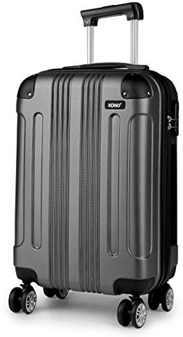 KONO Handgepäck Koffer Hartschale Trolley Koffer Handgepäck Flugzeug Reisekoffer 55×35×20cm (Koffer Klein M, Grau)