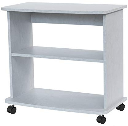 Relax e Design Mobile Carrello H.71 L.75 P.40 porta TV, Stampante, HI-FI, Radio (Bianco Cemento)