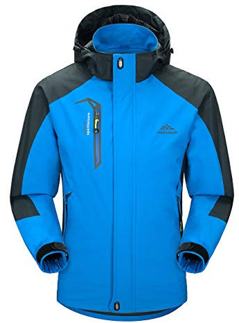 donhobo Herren Softshell Jacke Wasserabweisend Outdoor Winddicht Full-Zip Funktionsjacke Atmungsaktive Übergangsjacke Wandern Camping Sport Reise Arbeit Mäntel (Blau, M)