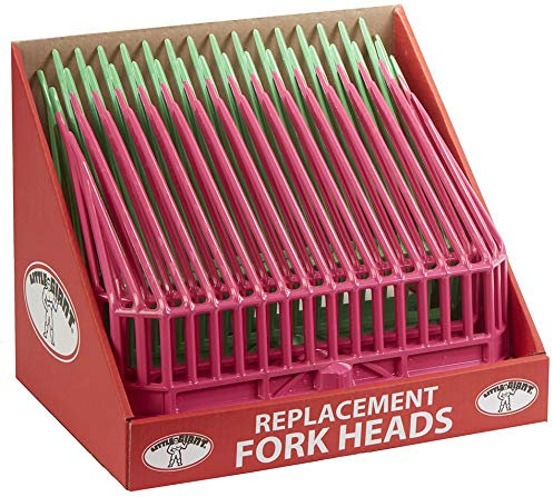 Little Giant DuraFork Pitch Fork Ersatzköpfe (Multipack) Langlebiger Polycarbonat, stabiler Gabelkopf mit abgewinkelten Zinken (2 Hot Pink Köpfe, 2 limettengrüne Köpfe) (Art.-Nr. PDF103DISP)