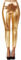 dressforfun 901008 Damen Metallic Leggings, glänzende Hose mit hoher Taille, Shiny Leggings im Wet Look für Party Tanz Disco Kostüm Fasching Karneval - Diverse Größen - (XL | Gold | Nr. 303595)