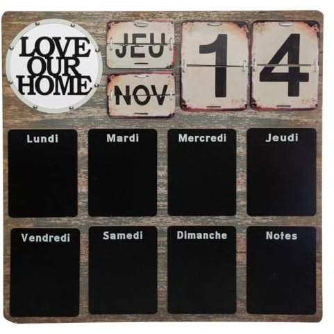 Atmosphera - Mémo Ardoise semainier 57x57 cm