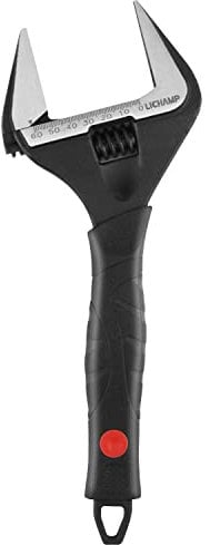 Lichamp 12-Inch Wide Jaw Adjustable Stubby Wrench with 60 mm Jaw Opening for Plumbing Automotive and Industry, Black
