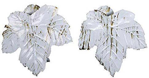 Lot De 2 Pinces À Rideaux En Métal Décor Feuille Servant D'embrasse Pour La Décoration De Vos Fenêtres Ou Baie- Grand Modèle Cette Pince acier Blanc/Or Servira D'attache Pour Votre Voilage Ou Panneau