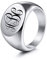 MeMeDIY Personalisierter Gravierter Anfänglicher Monogramm-Oval-Siegelring für Männer Frauen Jungen Anpassen von Edelstahl-buchstabenringen Valentinstag-geschenkschmuck, Bündel Ringgrößeneinstellern