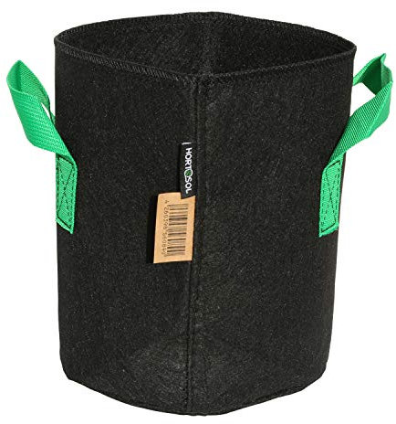 HORTOSOL Pot géotextile Noir/Vert - 7,5L - Ø20x24 cm