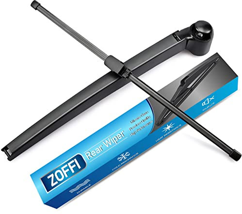 ZOFFI Heckscheibenwischer + Heckwischerarm Ersatz für VW Caddy 2004-2015, Scheibenwischer Hiten mit natürlichen Gummi Wischblätter