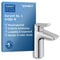 Duravit No.1 Mitigeur monocommande de lavabo, Robinet lavabo, Taille M (hauteur de sortie 117 mm), lavabo salle de bain, Robinet salle bain, robinetterie, chromé