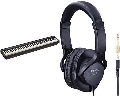 Roland Fp-10 Digital Piano, 88-Key Digital Piano, Portable, Ideal for Home Use & Practise, Black & Rh-5 Headphones for Everyday Music Making And Audio Playback