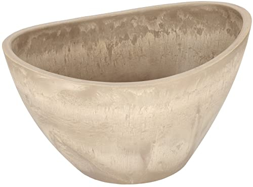 KOTARBAU® Ökologischer Komposit Blumentopf in Bootsform 30 x 22 x 17 cm Taupe