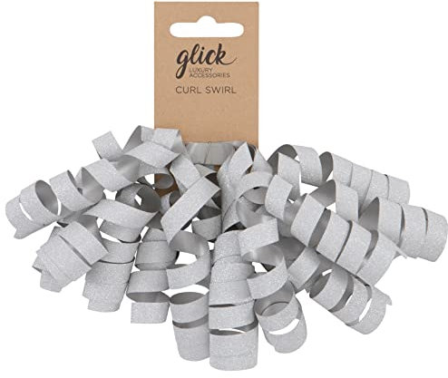 Curl Swirl Bow Silver Glitter, Silver Glitter Curl Swirl Bow for Gift Wrapping at Christmas, Birthday, Valentine and Other Celebrations