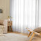EMEMA 1er Set Sheer Voile Vorhang mit Ösen Transparente Gardine aus Voile Polyester Ösenschal Transparent Wohnzimmer Luftig Dekoschal für Schlafzimmer 228 X 228 cm Grau
