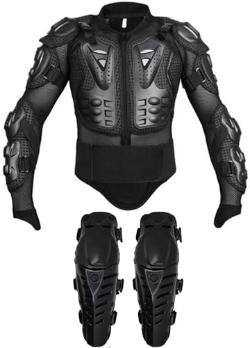 Adult Motorcycle Protective Jacket and Knee Pads, Motorcycle Accessories, Back Spine Chest Protector, Full Body Chest Armor for Motocross Dirt Bike Gear(XL)