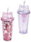 Bouteille D'eau Avec Paille Pailletée Tasse À Eau Double Couche Tasse À Boire Avec Oreille De Chat Pour Fille Cadeau 2 Pièces 400-500 Ml Rose Transparent Double Couche Tasse À Eau Gobelet Avec Paille