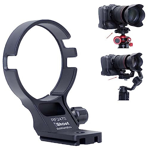 iShoot Bague de montage pour trépied compatible avec objectif Canon RF 24-70 mm f/2.8L IS USM, support d'objectif inférieur avec plaque à dégagement rapide Arca-Swiss Fit