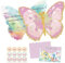 12 Stück Deutsch Schmetterling Einladungskarten, Party Invitation Cards, Schmetterling Party Einladung Karte, Geburtstagseinladungen, Einladungskarten Kindergeburtstag Mädchen, Partyeinladungen