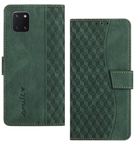 Radoo Handyhülle für Samsung Galaxy A81/M60S/Note 10 Lite Hülle Leder für Klappbar PU Leder Tasche Flip Wallet Stoßfeste Case Schutzhülle Klapphülle für Galaxy A81 Hülle Lederhülle (Grün)