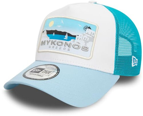New Era A-Frame Mesh Trucker Cap - Mykonos Greece