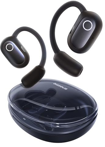 Baseus Eli Sport 1 Open-Ear-Kopfhörer Bluetooth, Gerichtete Akustik, Kraftvoller Bass, Ultraleicht, IPX4 Wasserdicht, ENC-Mikrofone, Kabellose Kopfhörer Bluetooth 5.3 für Laufen, Training, Fitness