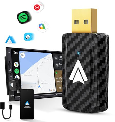 MSXTTLY Adaptador Inalámbrico Android Auto 2025 – Convierte Androi-d Auto Cableado a Inalámbrico Solo para Coches con Android 11-15, Sin CarPlay, Diseño Compacto, USB C/A, Plug & Play