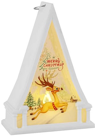 Belle Vous Portavelas Navideño de Decoracion - Farol de Cristal con Vela LED - Decoración Navideña Interior - Centro de Mesa Decorativo de Navidad para Fiestas y Bodas