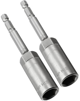 TOP-VIGOR 2Pcs 13mm Nut Setter Driver Drill Bit Set, 1/4 inch Hex Shank Quick Change, 100mm Length Metric Nut Driver Set for Woodworking, Auto Repairing, Machine Maintenance, Furnitures