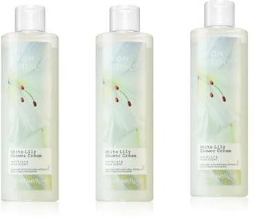 Avon White Lily Shower Gel Bundle - Luxurious White Lily Scent, Moisturising & Soothing Body Wash, Pack of Three