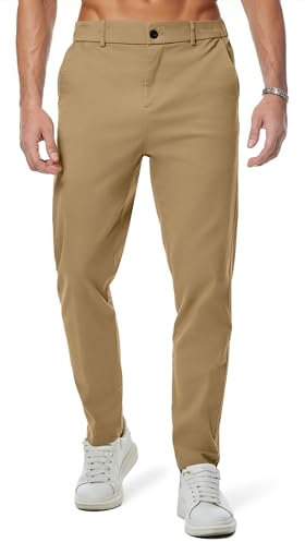 Elegancity Herren Chino Hose Casual Chinohose Baumwolle Freizeithose Arbeitshose Stretch Outdoorhose Pants Trousers Business Khaki 3XL