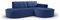 Kaiser Möbel, Sofa L-Form, Ecksofa, Modena, Designer L-Form Sofa, Modern Design Couch, Polsterecke, Freistehend -Soft Dunkelblau Rechts