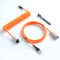 GUNMJO Pro Custom Premium Coiled USB C Cable for Gaming Keyboard, Double-Sleeved Mechanical Keyboard Cable with Detachable Metal Aviator, 1.5M USB-C to USB-A, Brilliant Orange Color