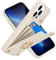 Generisch Handyhülle Für iPhone 16 Pro Max/16 Plus/16 Pro/16, Mit 360° Ring Halter Schutzhülle Mit Kartenfach(Beige,16Pro)