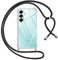 Pnakqil handyband für Samsung Galaxy A16 5G Hülle mit Band, Transparent Weich Silikon mit Kordel Necklace Schnur Anti-Fall Bumper Schutzhülle Case Kompatibel mit Samsung A16 5G 6.7, Schwarz