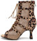 AOQUNFS Stivali da Ballo Latino Americano Donna Tacco Stivaletti da Ballo da Salsa Tango Bachata Pratica And Performance,L446-7.5-Leopardo,EU40