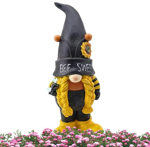 Generisch Bienenzwergstatue, Zwergfigur Biene - Zwergendekorationen für den Außenbereich, Gartenzwerg-Figur, Gartenzwerg-Skulpturen, kreatives Gartenzubehör für den Hof