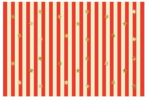 Papiertischdecke 180x120cm - Papier Tischdecke gestreift mit Sternen - Tischtuch Tisch Decke als Partytischdecke für Kindergeburtstag Geburtstag Party - Partydeko & Tischdeko - Rot Creme Gold
