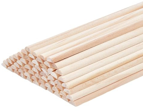 OLYCRAFT 50pcs Tiges Cheville Bois 351mm Demi Rondes Fendues 7x3.5mm Tiges Bois Non Finies Bandes Bois Cheville Bois Bricolage Artisanat Tressage Tapisserie Décoration Intérieure