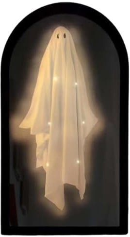 Chdnhe 2025 Halloween Hologramm Geisterspiegel | Gruseliger Geister-Hologramm Spiegel für Halloween-Dekoration im Innenbereich | Halloweens Raumdeko | Spukhaus Requisiten für Feste, Partys im Freien