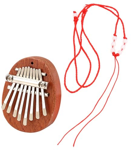 SOLUSTRE Kleiner Holz Kalimba 8 Tasten Daumenklavier Fingerklavier Musikinstrument für Anfänger und Tragbares Daumenklavier und Metall mit Klarem Klang für Party und Aufführung