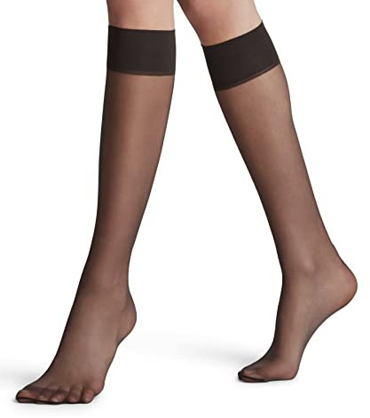 FALKE Damen Kniestrümpfe Pure Matt 20 DEN W KH transparent einfarbig 1 Paar, Grau (Anthracite 3529), 35-38