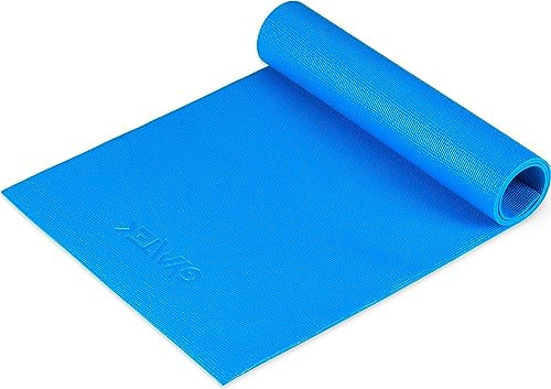 Gymtek Yogamatte - Trainingsmatte 173x61cm - Fitness - Ultraleicht Gymnastikmatte - Tragegurte - Pilates - Sportmatte - Dick - Abwertung der Bewegung - Aerobic (Blau)
