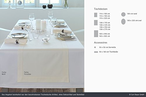 Curt Bauer Tischdecke (table cloth) 2er Pack Dessin 1514 Größe 50x50 cm Farbe 0000 weiß - weitere 8 Farben und 12 Größen erhältlich