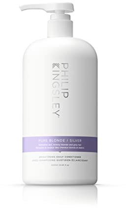 PHILIP KINGSLEY Pure Blonde/Silver Brightening Daily Purple Conditioner for Blonde Gray Brassy Colored Highlighted Bleached Hair Toner for Orange Brassiness and Yellow Tones, 33.8 oz