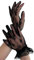 krautwear Elegante schwarze kurze Spitzen Finger Handschuhe