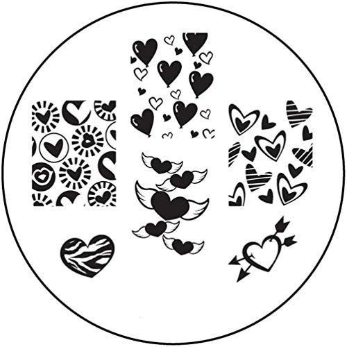 STAMPING-SCHABLONE # BM-H18 °°Liebe, Love, Valentinstag, Herzen, Flügelherz°°